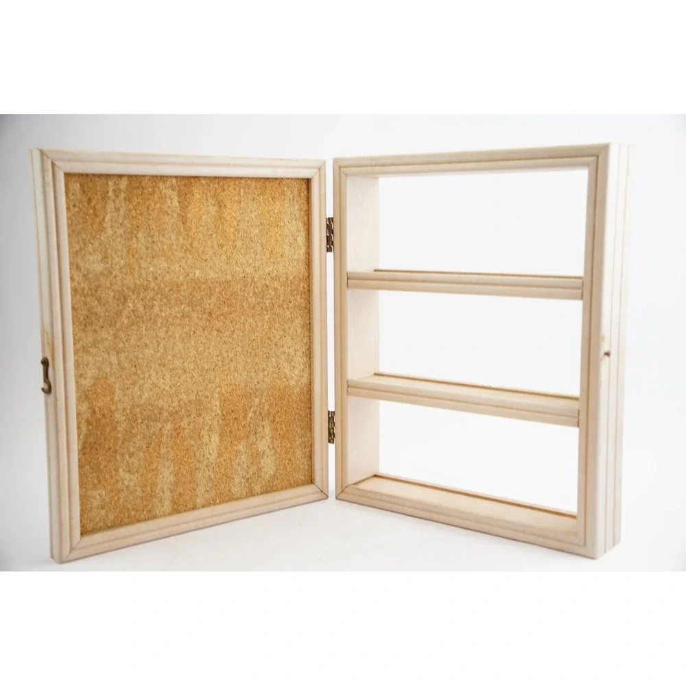 Steven‎ Klein Cat Print Wooden Wall Cabinet Small Tan Cork Board Shelves Good